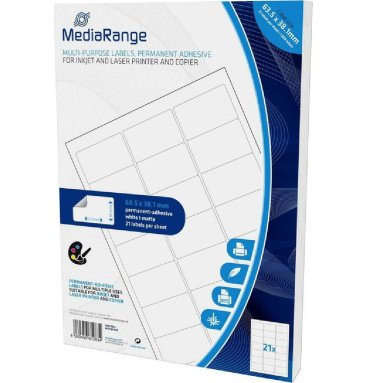 MediaRange 1050 Αυτοκόλλητες Ετικέτες Α4 Ορθογώνιες MRINK148 63.5x38.1mm