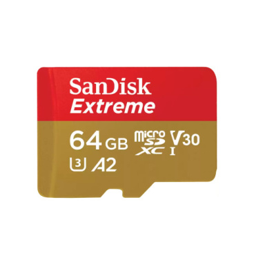 Sandisk Extreme microSDXC 64GB Class 10 U3 V30 A2 UHS-I με αντάπτορα SDSQXAH-064G-GN6MA