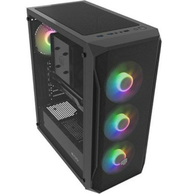 Natec Fury Shobo SH4F Gaming Midi Tower Κουτί Υπολογιστή με Πλαϊνό Παράθυρο και RGB Φωτισμό Μαύρο