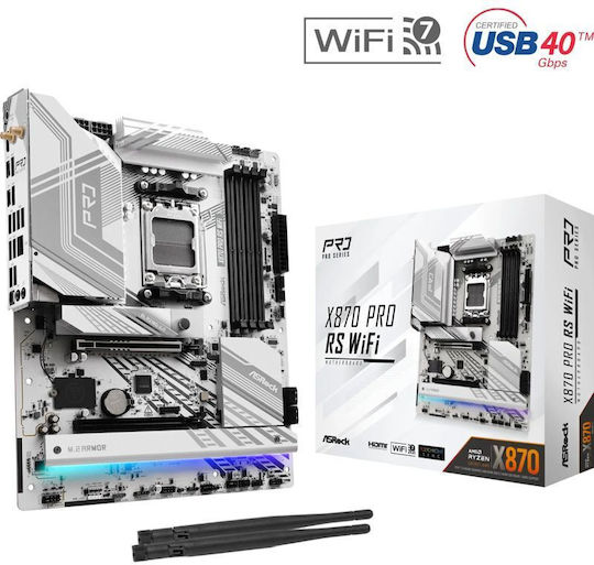ASRock X870 Pro RS WiFi Motherboard ATX με AMD AM5 Socket