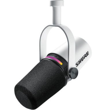 Shure Δυναμικό Μικρόφωνο με Καλώδιο XLR σε USB MV7+ Κρεμαστό σε Λευκό Χρώμα MV7+-W (010-03-663) 0042406812719
