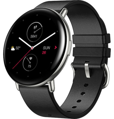 Zepp E Circle Stainless Steel Αδιάβροχο Smartwatch με Παλμογράφο (Polar Night Black)